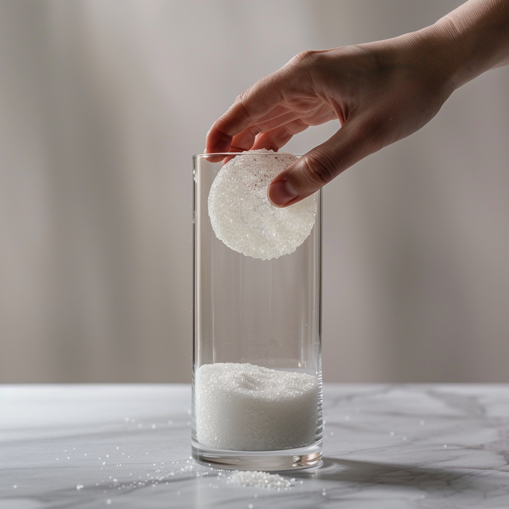 A Candella Sand Candle event vendor lifting up the solidified wax from the sand candle.